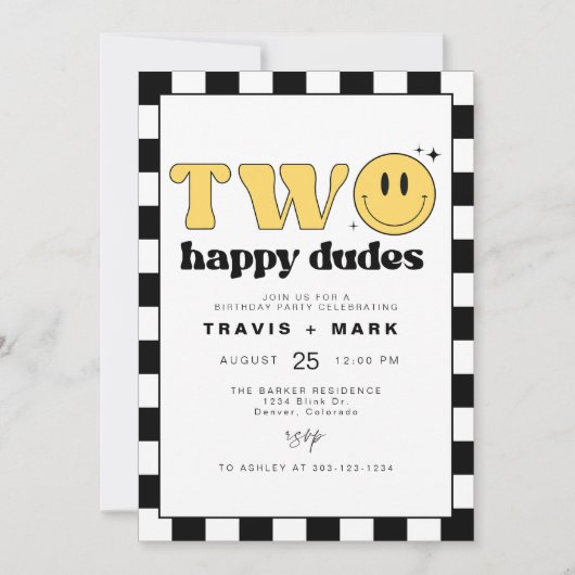 TRAVIS Twee gelukkige dudes glimlach gezicht eerst Kaart (Voorkant)