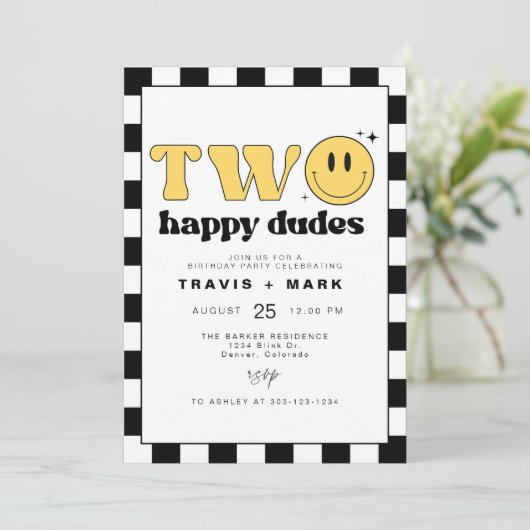 TRAVIS Twee gelukkige dudes glimlach gezicht eerst Kaart (Staand voorkant)