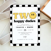 TRAVIS Twee gelukkige dudes glimlach gezicht eerst Kaart