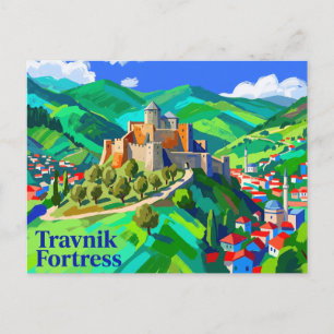 Travnik-burcht Bosnië en Herzegovina Briefkaart