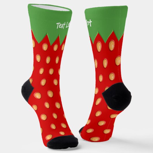 Trawberry Background Pattern Socks Sokken (Gebogen)