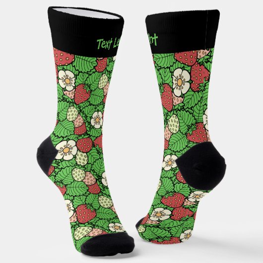 Trawberry Background Pattern Socks Sokken (Gebogen)
