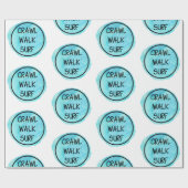 Trawl Walk Surf blauw patroon Cadeaupapier (Vlak)