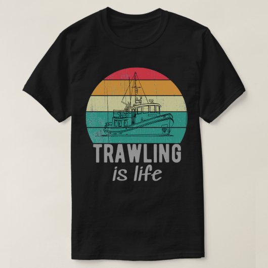 Trawlboot is Gevist met een reddingstrein T-shirt (Design voorkant)