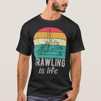 Trawlboot is Gevist met een reddingstrein T-shirt