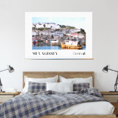 Trawler komt naar huis, Mevagissey, Cornwall Canvas Afdruk (Insitu (Slaapkamer))