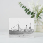 Trawler met sleepnetten - Gamecock briefkaart (Staand voorkant)