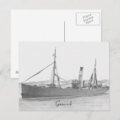 Trawler met sleepnetten - Gamecock briefkaart (Voorkant / Achterkant)