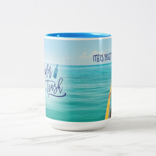 Trawler Trash - (Dit kan rum zijn) Tweekleurige Koffiemok (Center)