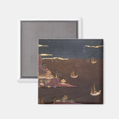 Tray met mariene scène magneet (Voorkant / Achterkant)