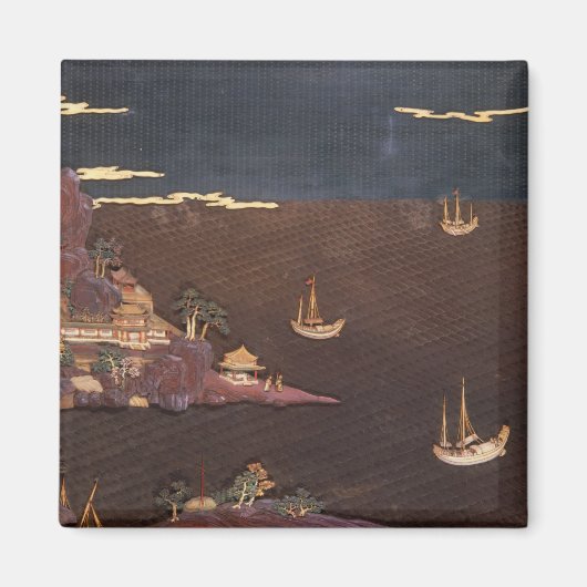 Tray met mariene scène magneet (Voorkant)