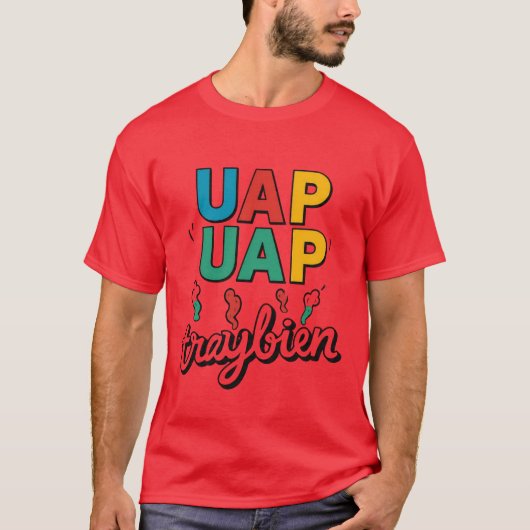 Traybien Retro-Futuristische belettering T-shirt (Voorkant)