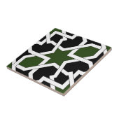 Trazado 09 de azulejo de geometría verde y negro tegeltje (Zijkant)