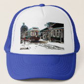 TRC Neon tram bij stn Blue Trucker Hat Trucker Pet (Voorkant)