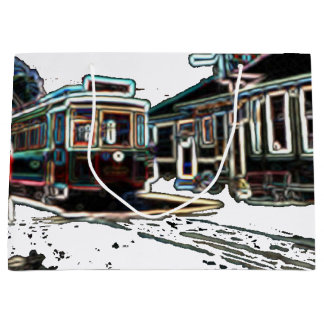 TRC Neon tram bij stn Gift Bag Groot Cadeauzakje