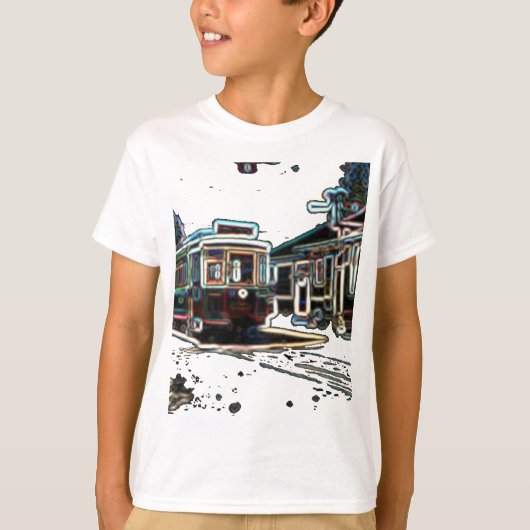 TRC Neon tram bij stn Kids Basic T-Shirt (Voorkant)