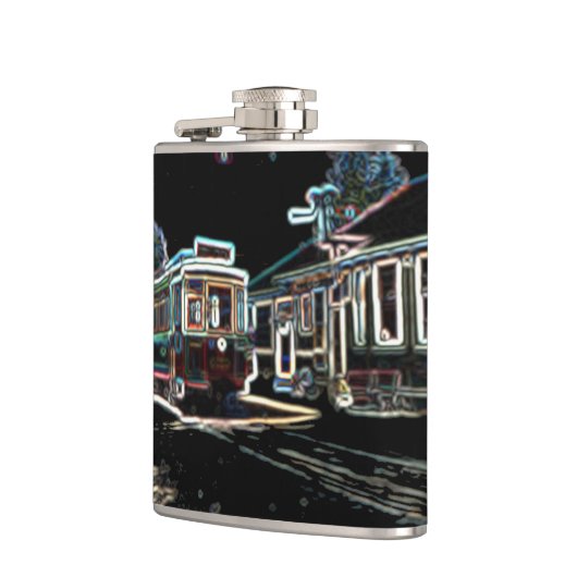 TRC Neon tram bij stn Small Wrapped Flask Heupfles (Links)