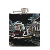 TRC Neon tram bij stn Small Wrapped Flask Heupfles (Voorkant)