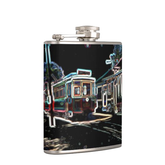 TRC Neon tram bij stn Small Wrapped Flask Heupfles (Rechts)