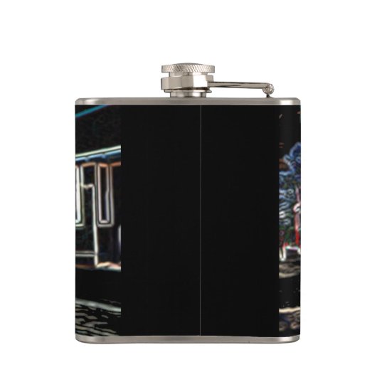 TRC Neon tram bij stn Small Wrapped Flask Heupfles (Achterkant)