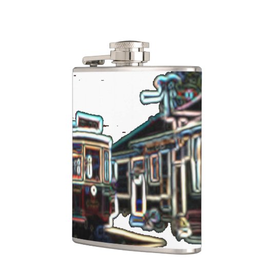 TRC Neon tram bij stn Small Wrapped Flask Heupfles (Links)