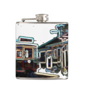 TRC Neon tram bij stn Small Wrapped Flask Heupfles (Voorkant)