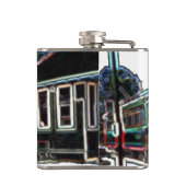 TRC Neon tram bij stn Small Wrapped Flask Heupfles (Achterkant)