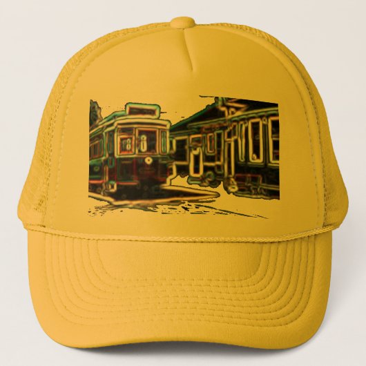 TRC Neon tram bij stn Yellow Trucker Hat Trucker Pet (Voorkant)
