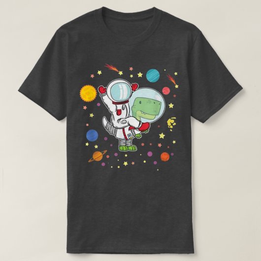 TRe Astronaut Kids Dinosaur Spaceman Funny Space T-shirt (Design voorkant)