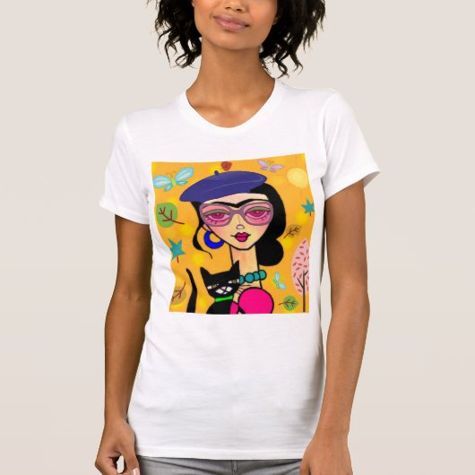 Tre Chic Girl met kat T-shirt (Voorkant)