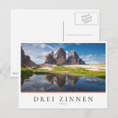 Tre Cime di Lavaredo/Drei Zinnen Dolomite mountain Briefkaart (Voorkant / Achterkant)