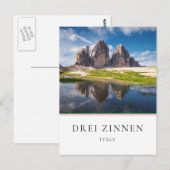 Tre Cime di Lavaredo/Drei Zinnen Dolomite mountain Briefkaart (Voorkant / Achterkant)