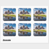 Tre Cime di Lavaredo/Drei Zinnen Dolomite mountain Vierkante Sticker (Vel)