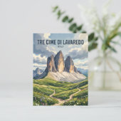Tre Cime di Lavaredo Italië Briefkaart (Staand voorkant)
