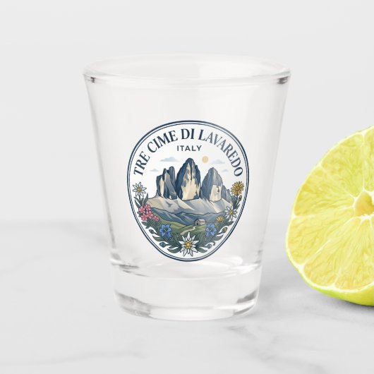 Tre Cime di Lavaredo Italië Shot Glas (Voorkant)