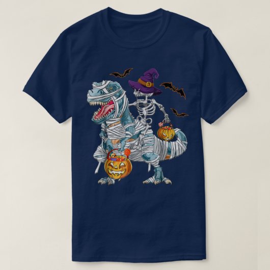 tre dinosaur Skeleton Riding Mummy Dinosaur T-shirt (Design voorkant)