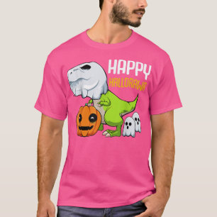TRe Ghost Lazy Halloween Costume Dinosaur Pun Pomp T-shirt