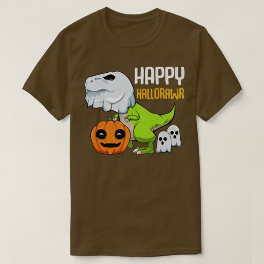 TRe Ghost Lazy Halloween Costume Dinosaur Pun Pomp T-shirt (Design voorkant)