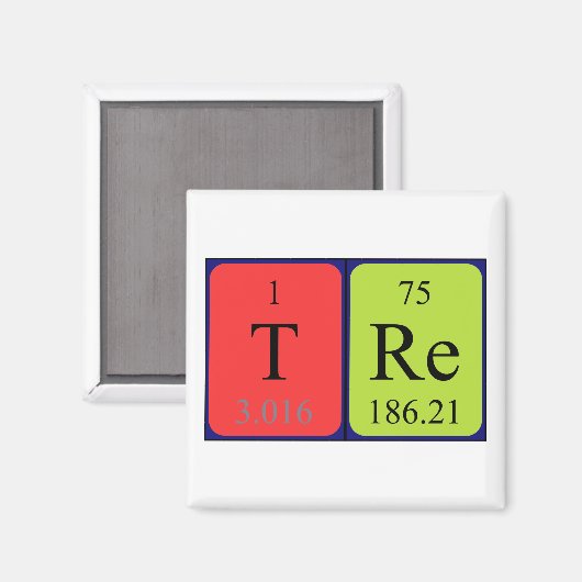 Tre periodieke table name magnet (Voorkant / Achterkant)