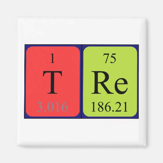 Tre periodieke table name magnet (Voorkant)