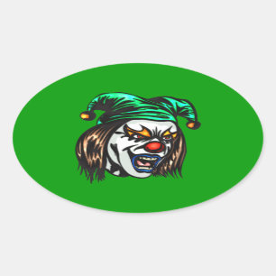 Treacherous Evil Clown Ovale Sticker