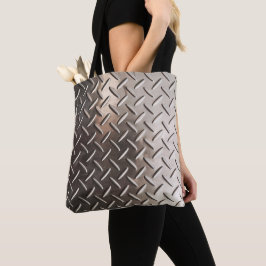 Tread Bord Metal Look All-Over Print Canvas tas