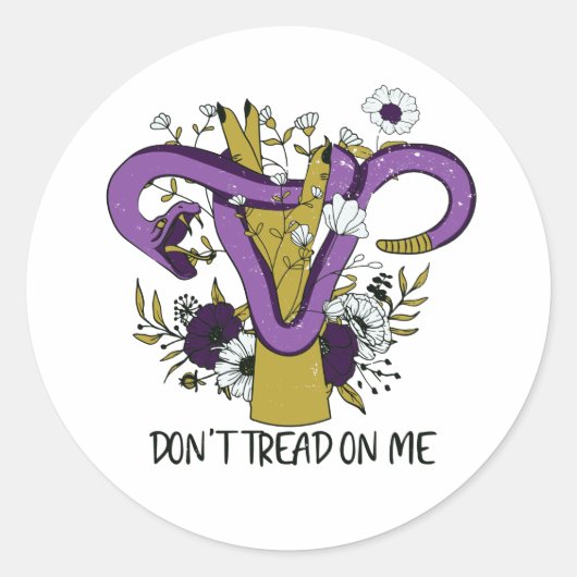 Tread niet op me baarmoeder ronde sticker (Voorkant)
