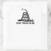 TREAD NIET OP ME Gadsden Flag OVAAL STICKER (Tas)