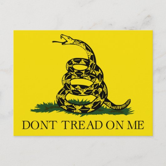 Tread niet op mij, Gadsden vlag theefeest Briefkaart (Voorkant)