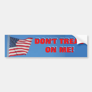 Tread niet op mij met vlag rood wit en blauw bumpersticker