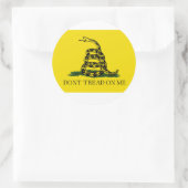 Tread niet op mij vlag ronde sticker (Tas)