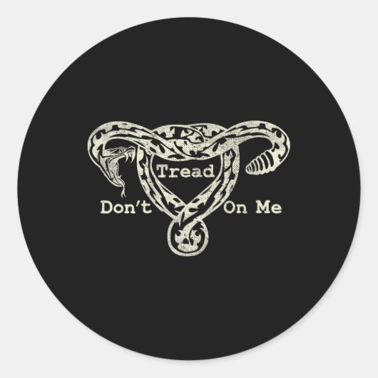 Tread On Me Uterus Snake Pro Roe Feminist Ronde Sticker (Voorkant)