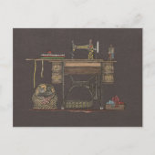 Treadle Sewing Machine & Kittens Briefkaart (Voorkant)