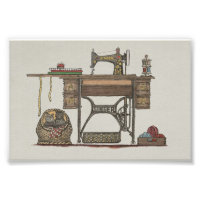 Treadle Sewing Machine & Kittens